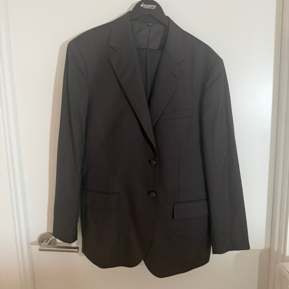 J.Crew Crosby Suit 44R 36x32 Chocolate Brown Herringbone Vitale Barberis Wool